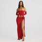 Personalized Solid Color Oversleeve Tube Top Split Skirt Suit