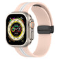 Magnetic Buckle Striped Two-tone