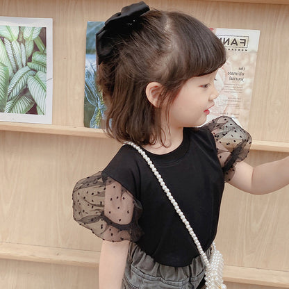 Children's Trumpet Sleeve Top Bottoming Shirt