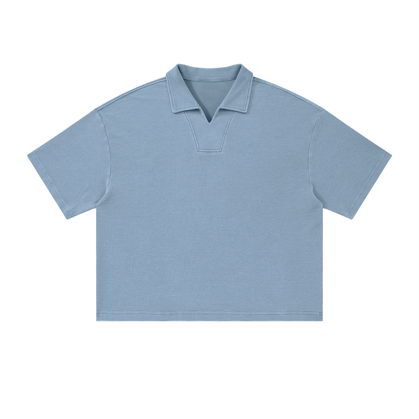 Unisex Vintage Wash Waffle Boxy Polo Shirt