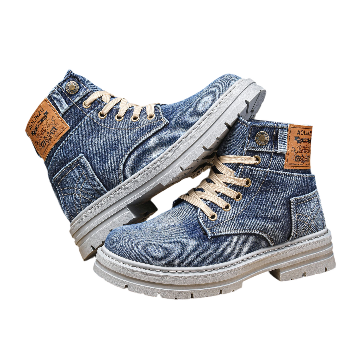 Chaussure de skateboard montante en jean décontractée