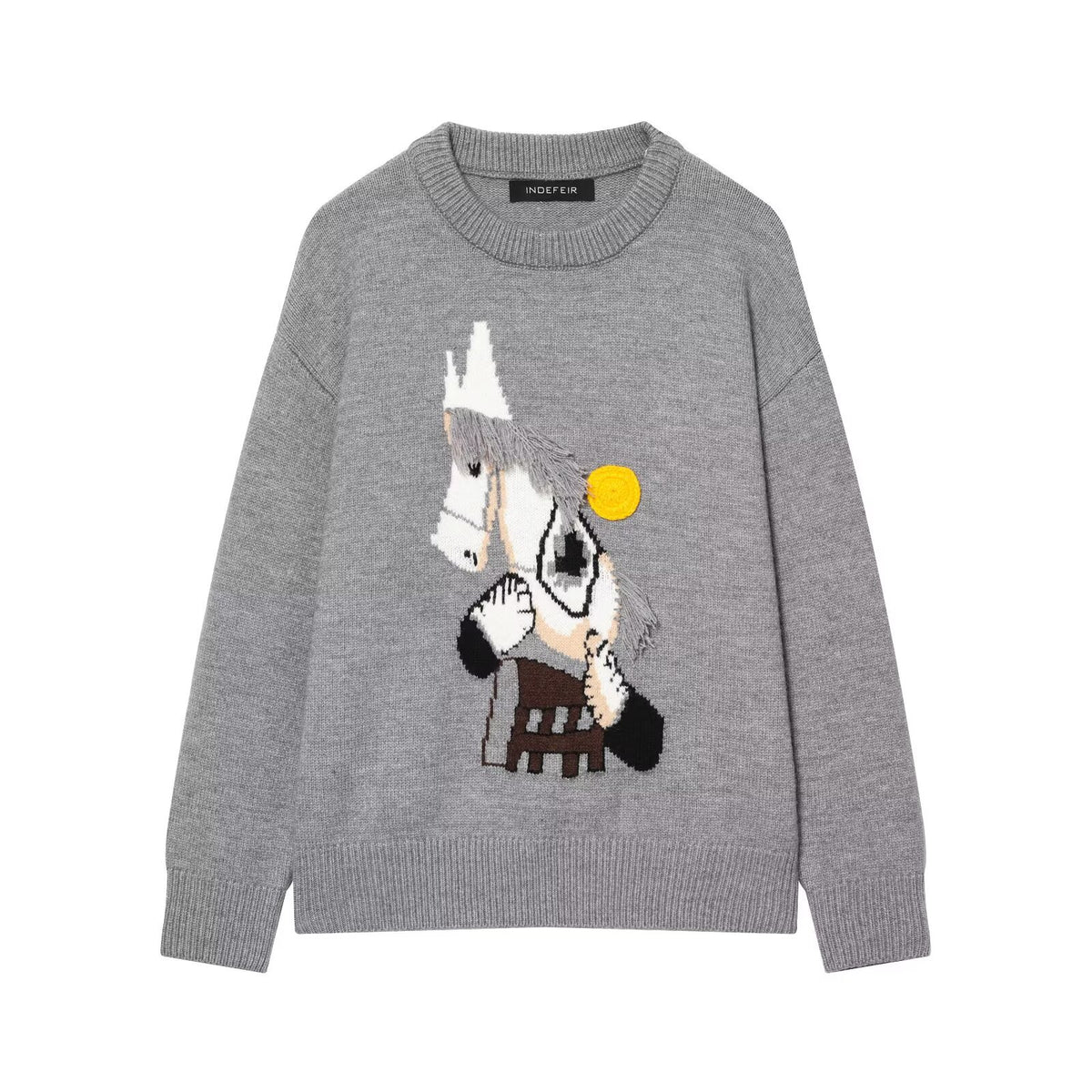 Womens Embroidered Knitted Sweater