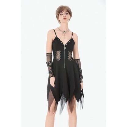 Dark in Love Punk Sleeveless Dress with Chains