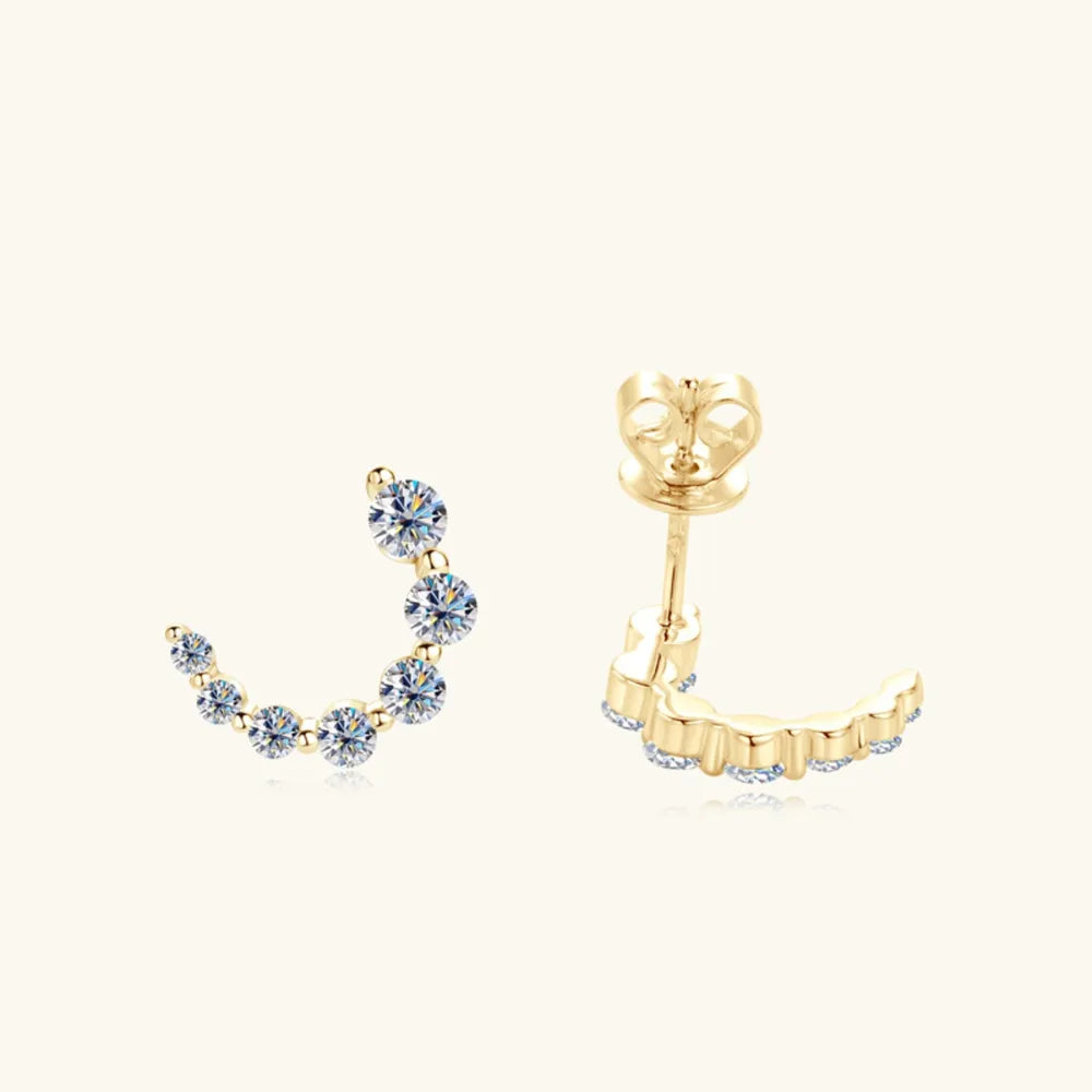 925 sterling silver moissanite stud earrings - view 4