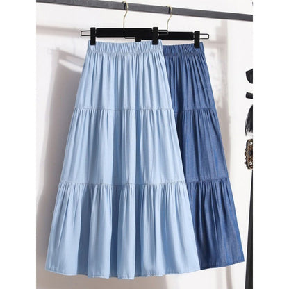 Silk Denim Skirt For Women