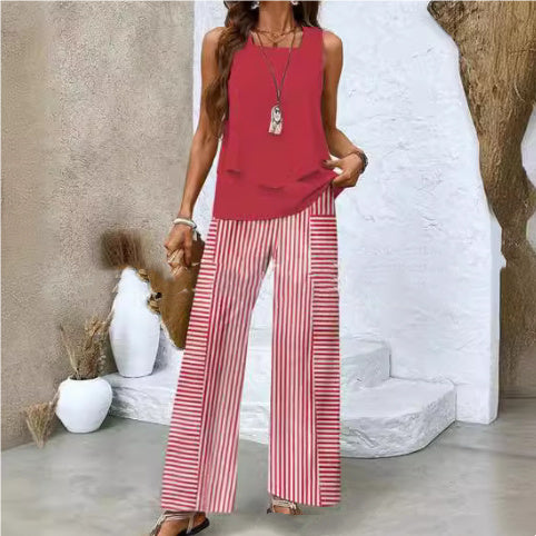 Womens Sleeveless Vest And Pants suits