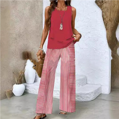 Womens Sleeveless Vest And Pants suits