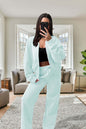 Survêtement molletonné bomber oversize pour femme - Veste zippée et pantalon large