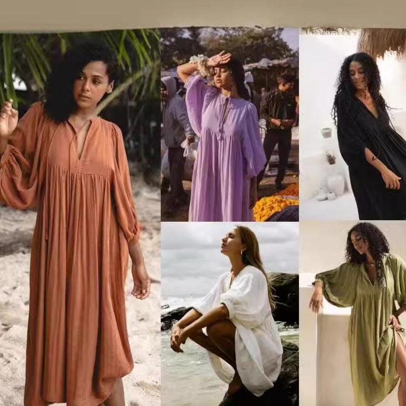 Lantern Sleeve Wind Dress