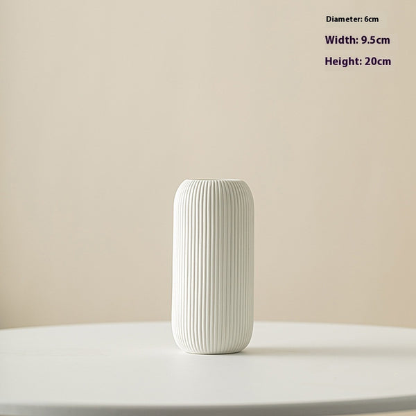 Vertical-Pattern Ceramic Vase