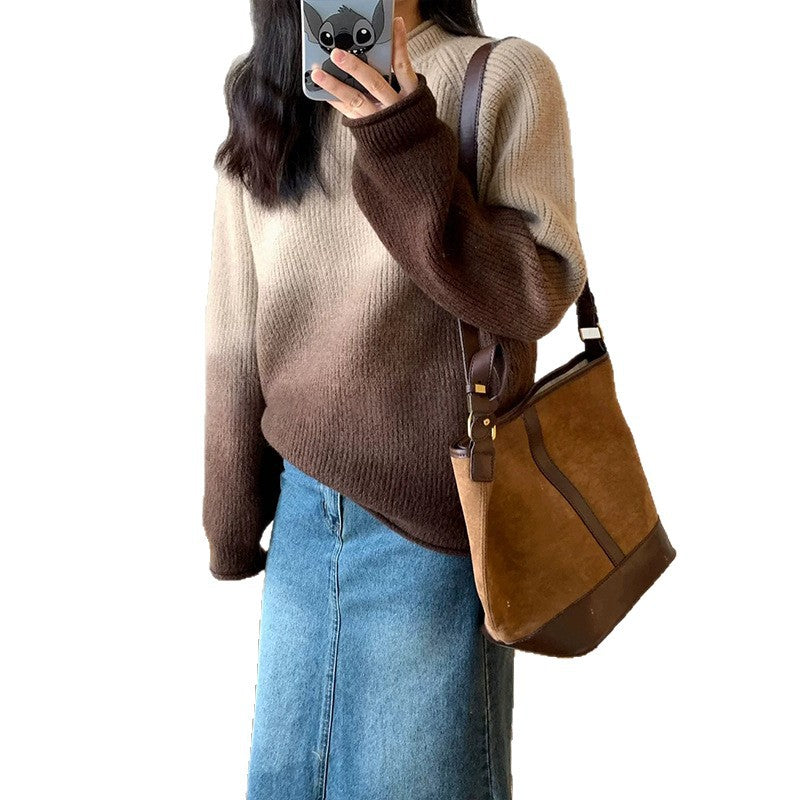 Gradient colored sweater for women