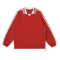 Waran Contrast Striped Lapel Collar Sweatshirt 380GSM