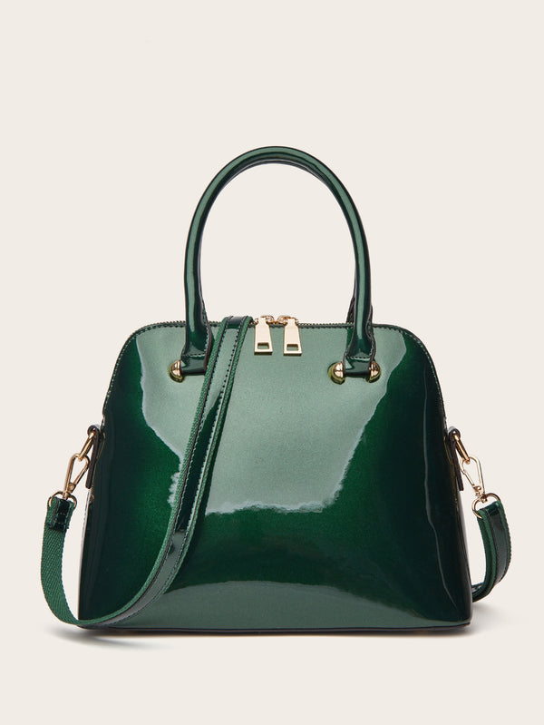 Women's PU Leather Shiny Tote Bag