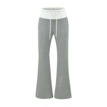 Light Gray Casual Flared Sweatpants for Women