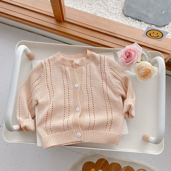 Candy Kids Full Sleeve Solid Knitted Outwear Coat Sweater - Stuffs & Savers
