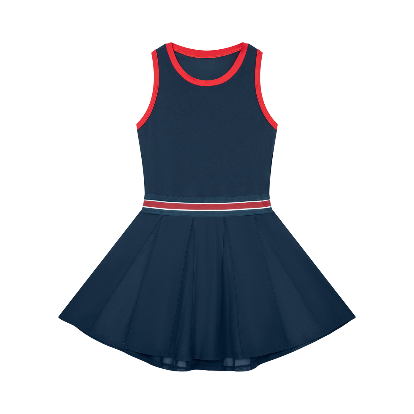 Women's Color Block A-Line Sleeveless Dress