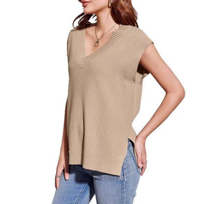 V-neck Sleeveless Casual Loose Pullover Vest