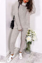 Knitted Ribbed Polo High Neck  Loungewear