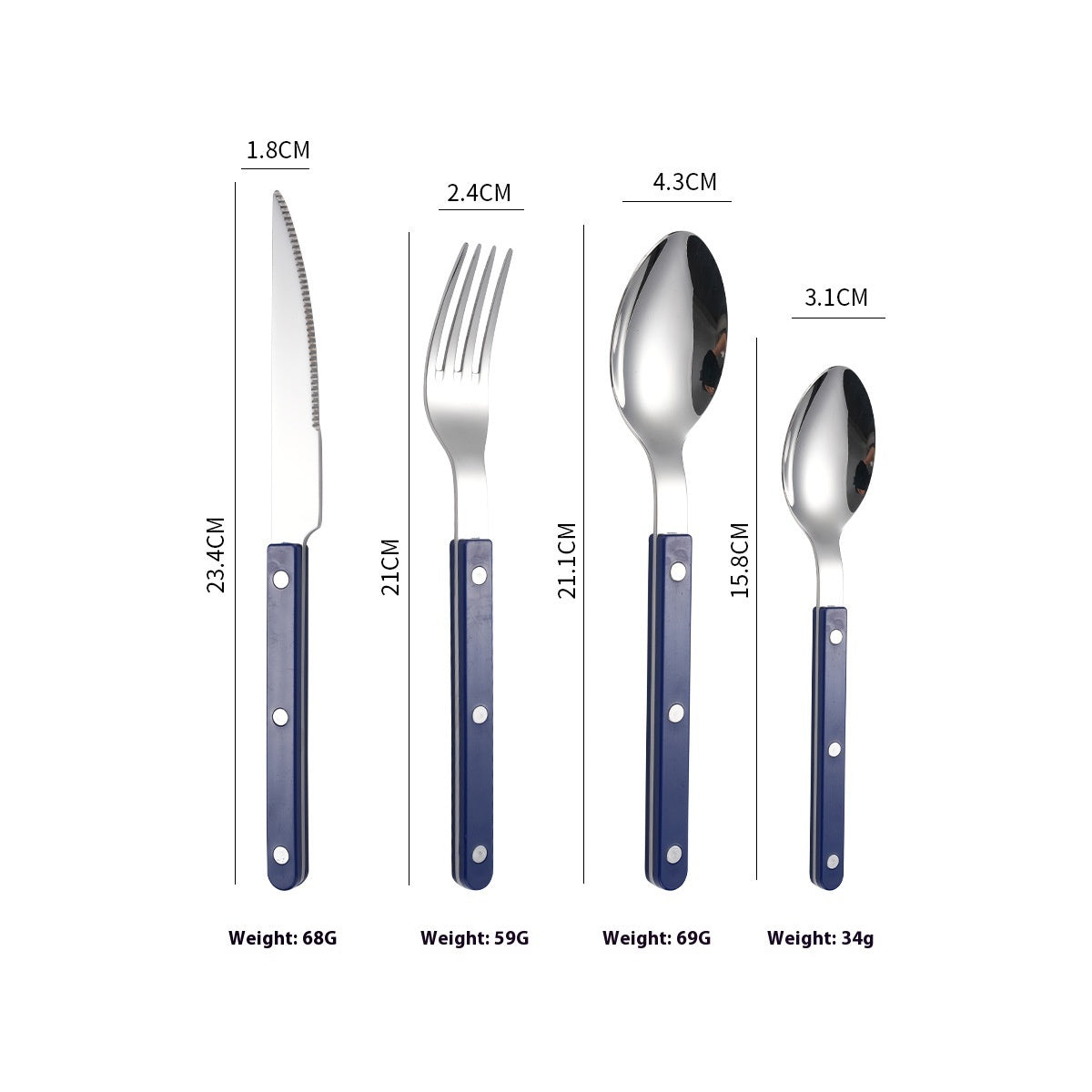Stainless Steel Tableware Clip Handle Hotel Western Dinner Set