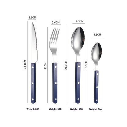 Stainless Steel Tableware Clip Handle Hotel Western Dinner Set
