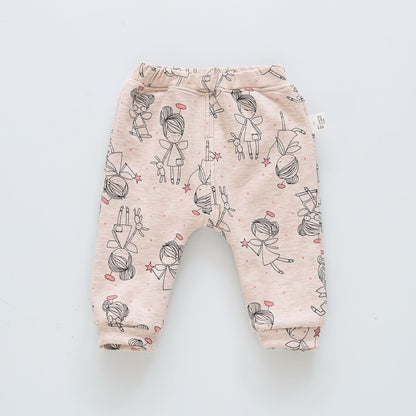 Kids Cartoon Velvet-Lined Leggings