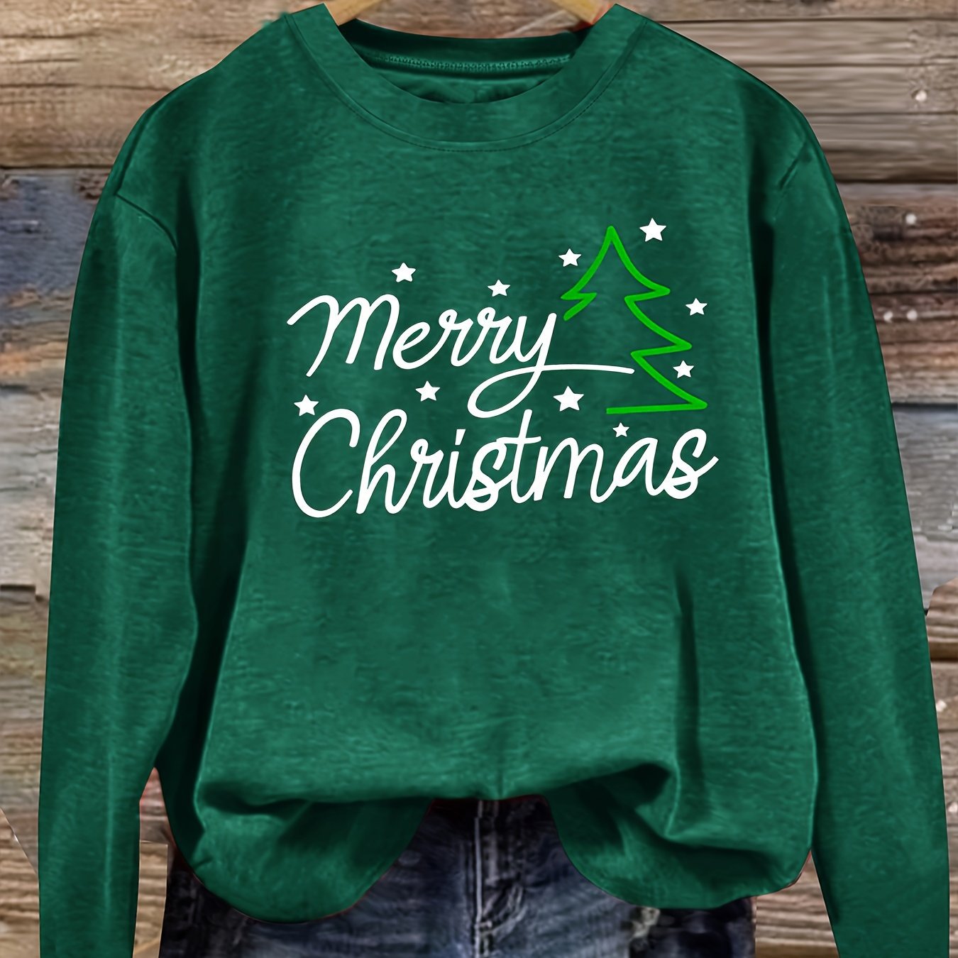 Women's Crew Neck Long Sleeve Top | Merry Christmas