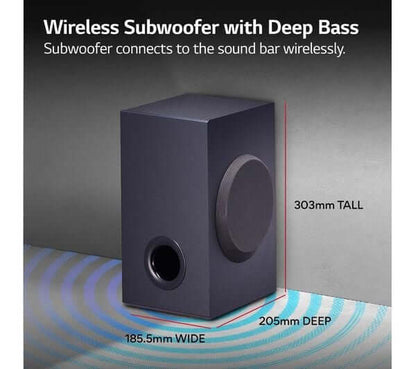 LG SQC1 SOUNDBAR 2.1 160W BLUETOOTH COMPACT WIRELESS SUBWOOFER OPTICAL RRP £179