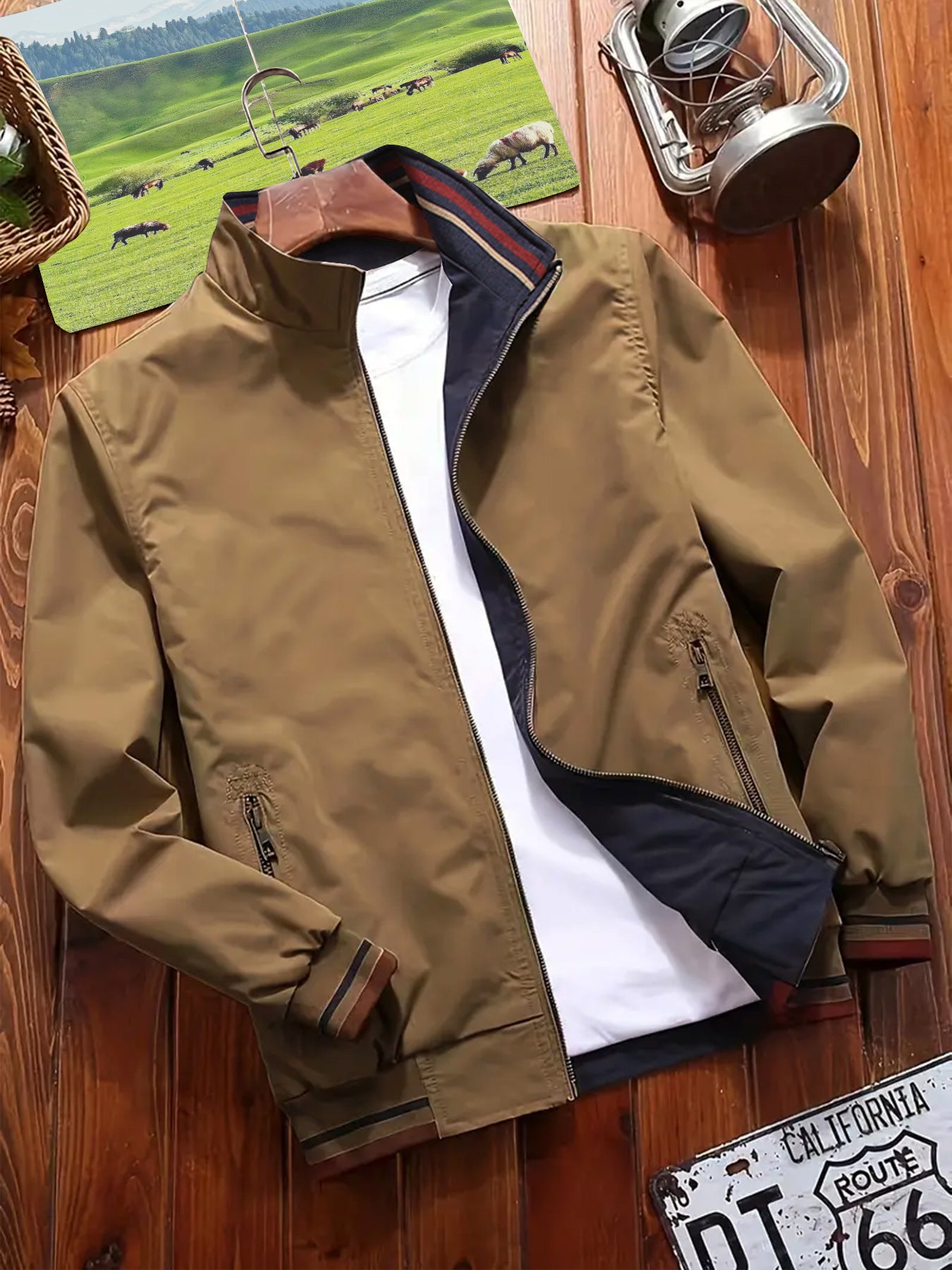 Mens Double-sided Stand Collar