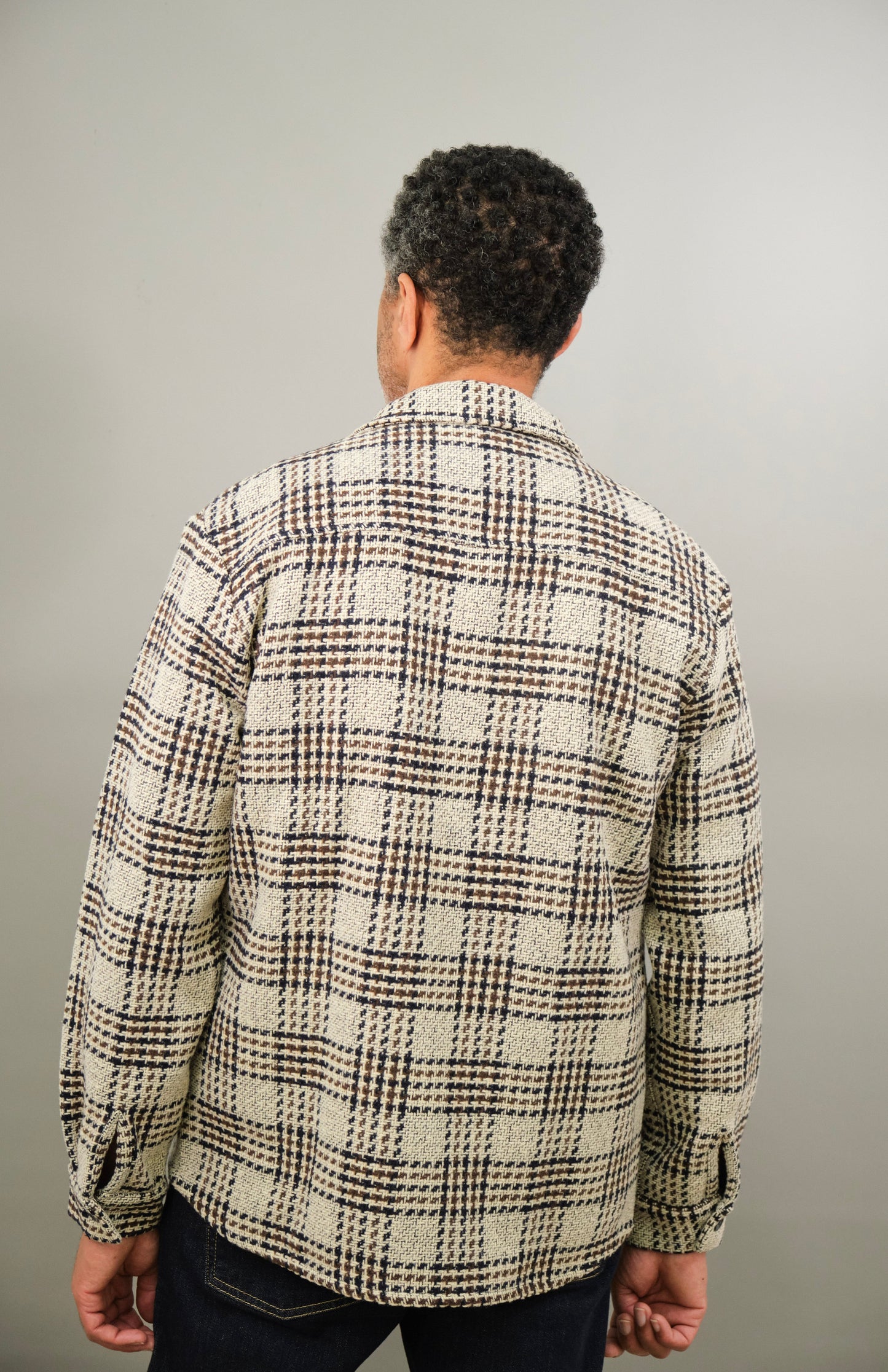 Bart Overshirt - Dogtooth Stone Brown Black