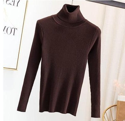 Tight pullover turtleneck sweater for women - Stuffs & Savers