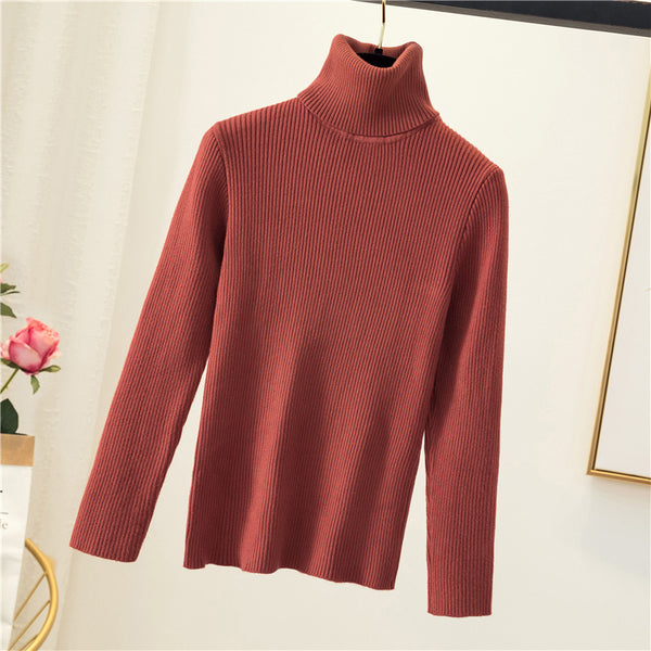 Tight pullover turtleneck sweater for women - Stuffs & Savers