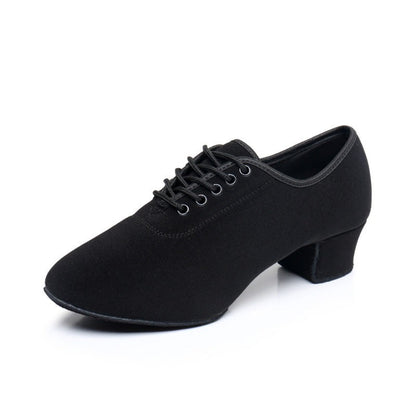 Chaussures de danse latine d'intérieur à double semelle en tissu Oxford pour hommes, chaussures d'entraînement de danse à talons hauts pour garçons, chaussures de danse de salon