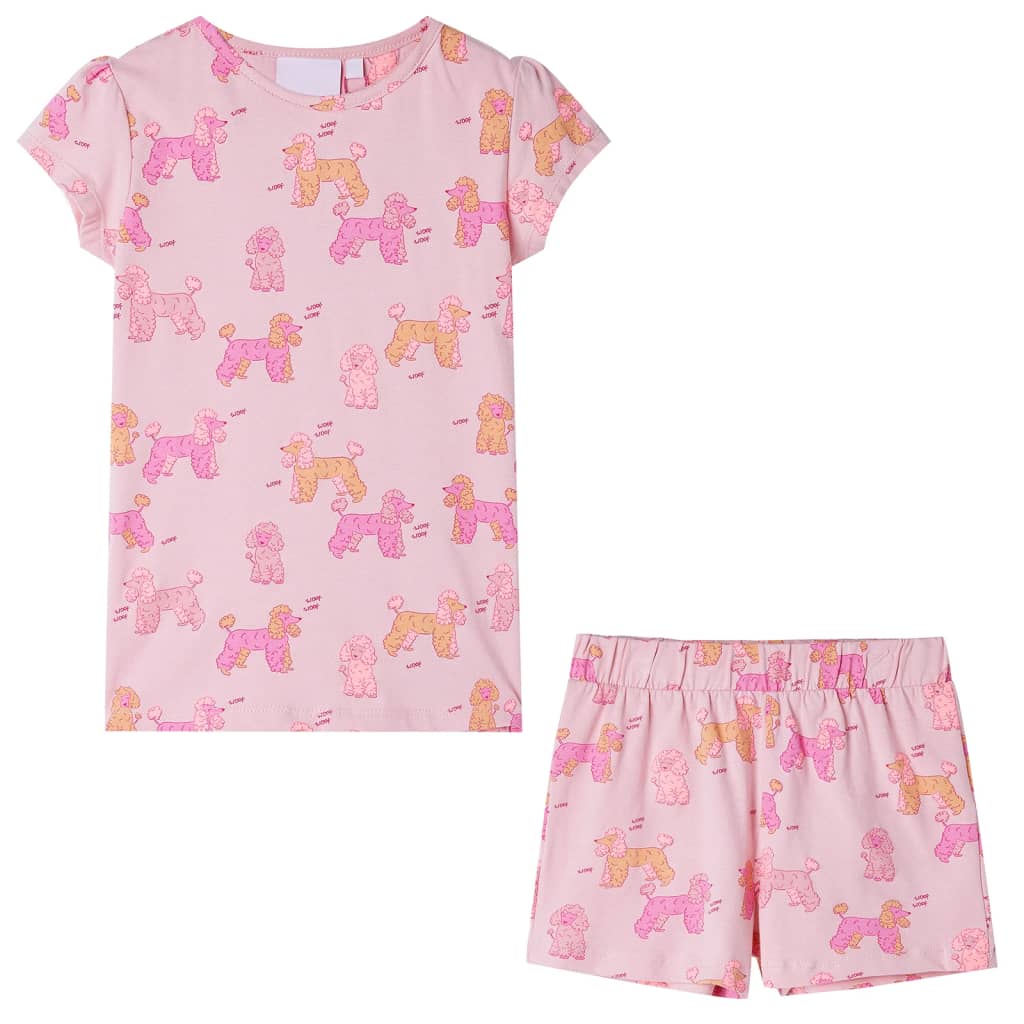 Children's Short-Sleeve Pyjamas — Light Pink