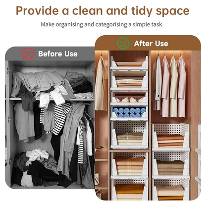 4 Pack Plastic Closet Organizer Bins