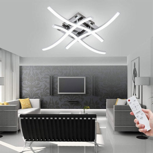 Plafonnier 4 lumières ondulées, lampe de salon/cuisine/chambre moderne à LED à intensité variable