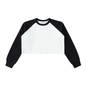 Raw-Hem Color-Block Raglan Crop Sweatshirt