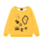 Sweat-shirt décontracté à col rond et épaules dénudées