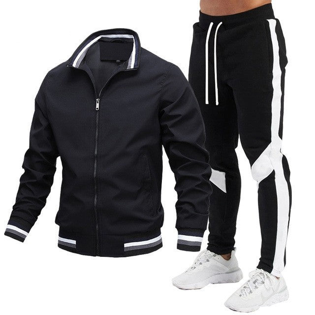 Men's Casual Outdoor Baseball Jacket Set