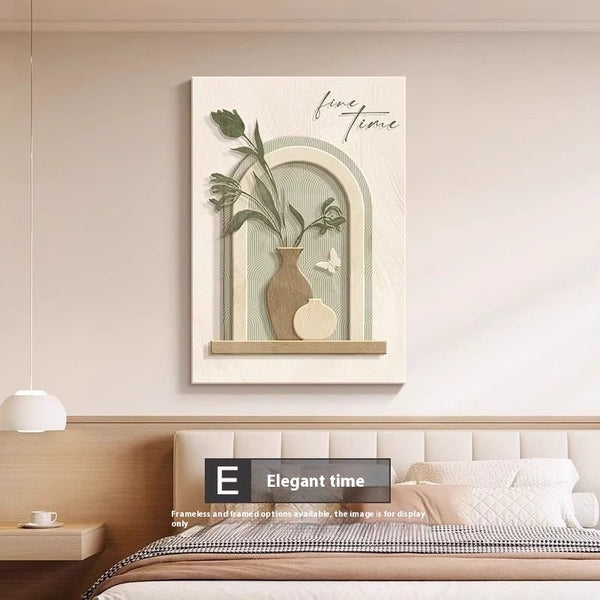 Peinture décorative murale à personnage abstrait au trait, style crème