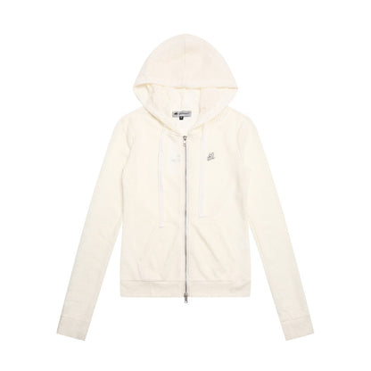 Manteau à capuche décontracté à motif floral unique