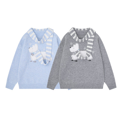 Cartoon Dog Embroidery Sweater Women