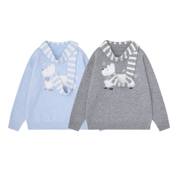 Cartoon Dog Embroidery Sweater Women