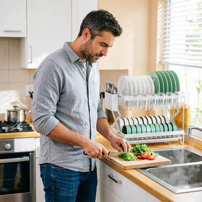 Foldable 2-Layer Kitchen Dish Rack