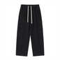 Drawstring Waist Straight-Leg Cargo Pants 300GSM