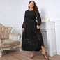 Robe longue en dentelle pour femme – Style amincissant automne pour les silhouettes rondes