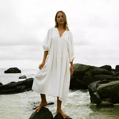 Lantern Sleeve Wind Dress