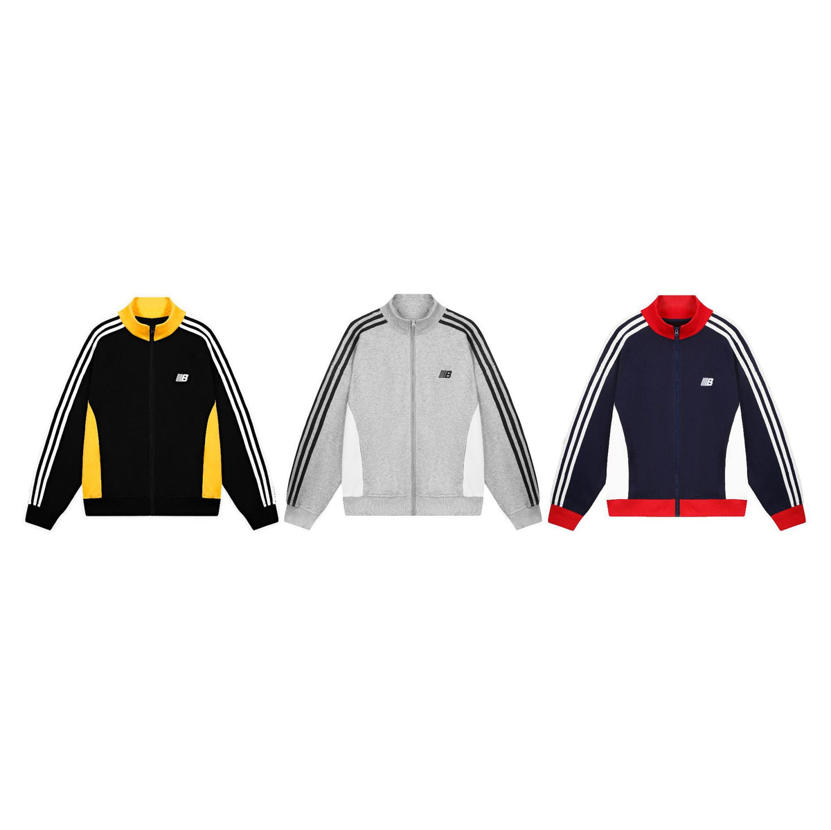 Color Block Three-Stripes Baseball Jacket