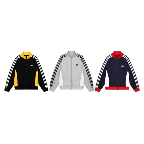 Color Block Three-Stripes Baseball Jacket