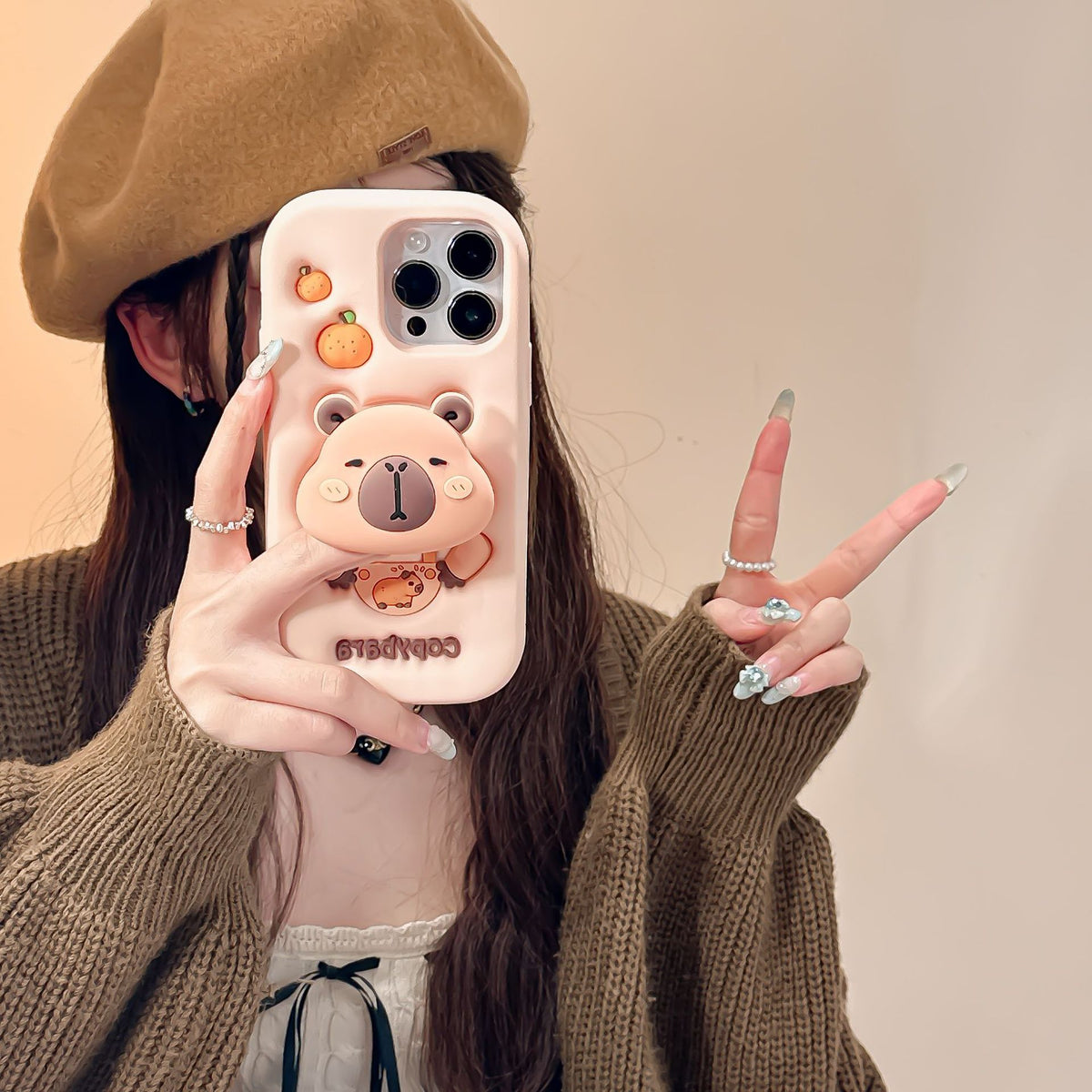 Capybara Stretchable Bracket iPhone 17 Case Compatible with Apple 16