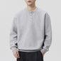 Henley Neck Men's Pullover Sweatshirt
